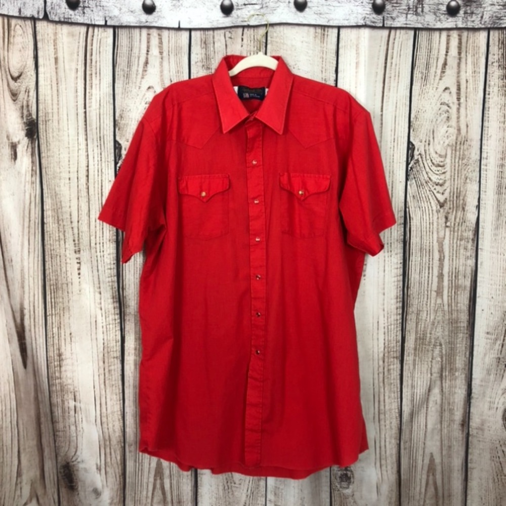 Panhandle Slim Red Casual Button Down Shirt